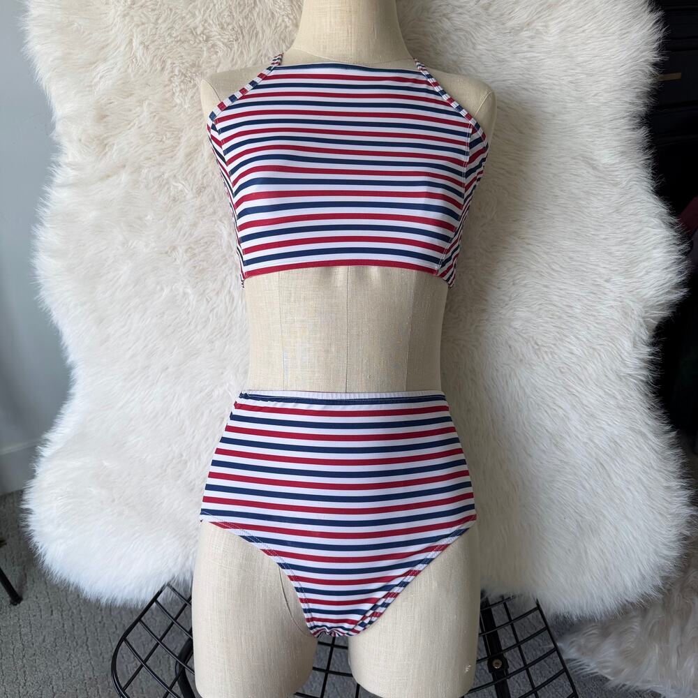 Albion Fit bikini red white & blue 2 piece sz XS extra small